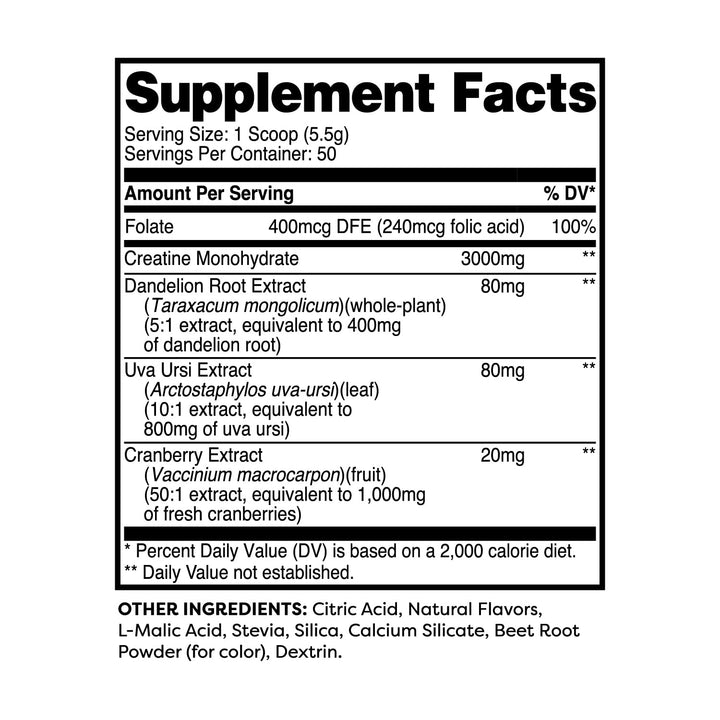 Wellah Pump-It-Up Creatine (50 Servings, Strawberry Lemonade) - Creatine Monohydrate with Dandelion, Uva Ursi, & Cranberry Extract