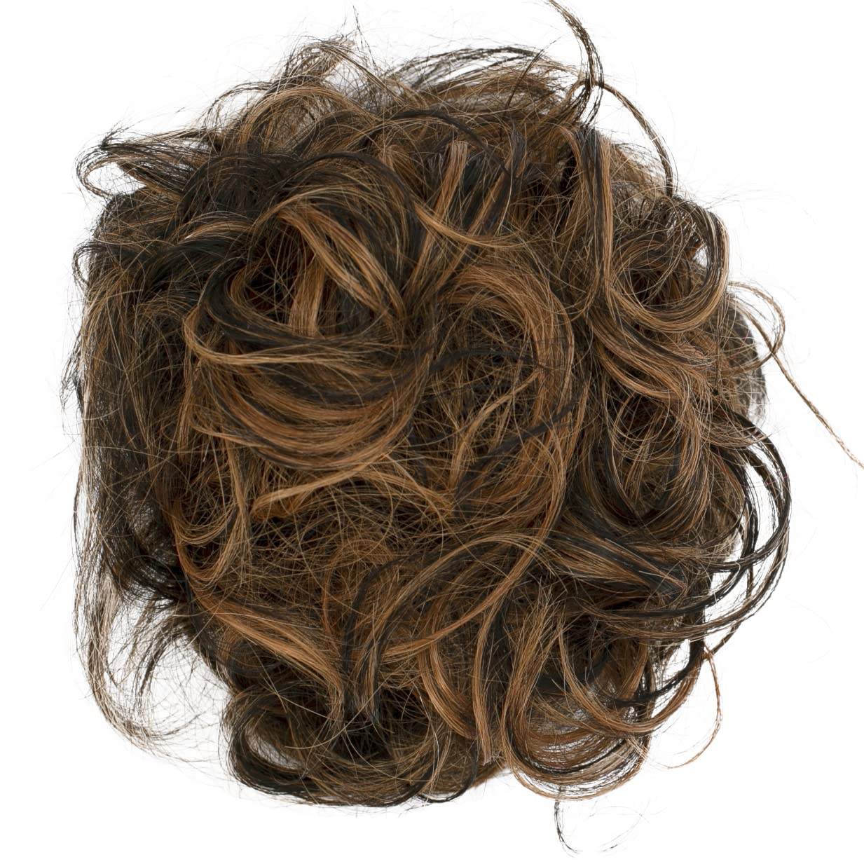 brown mix 2H30 H312 : PRETTYSHOP 100% Human Hair Scrunchy Scrunchie Bun Up Do Hair Piece Hair Ribbon Ponytail Extensions Wavy Curly or Messy Div. colours (brown mix 2H30 H312)