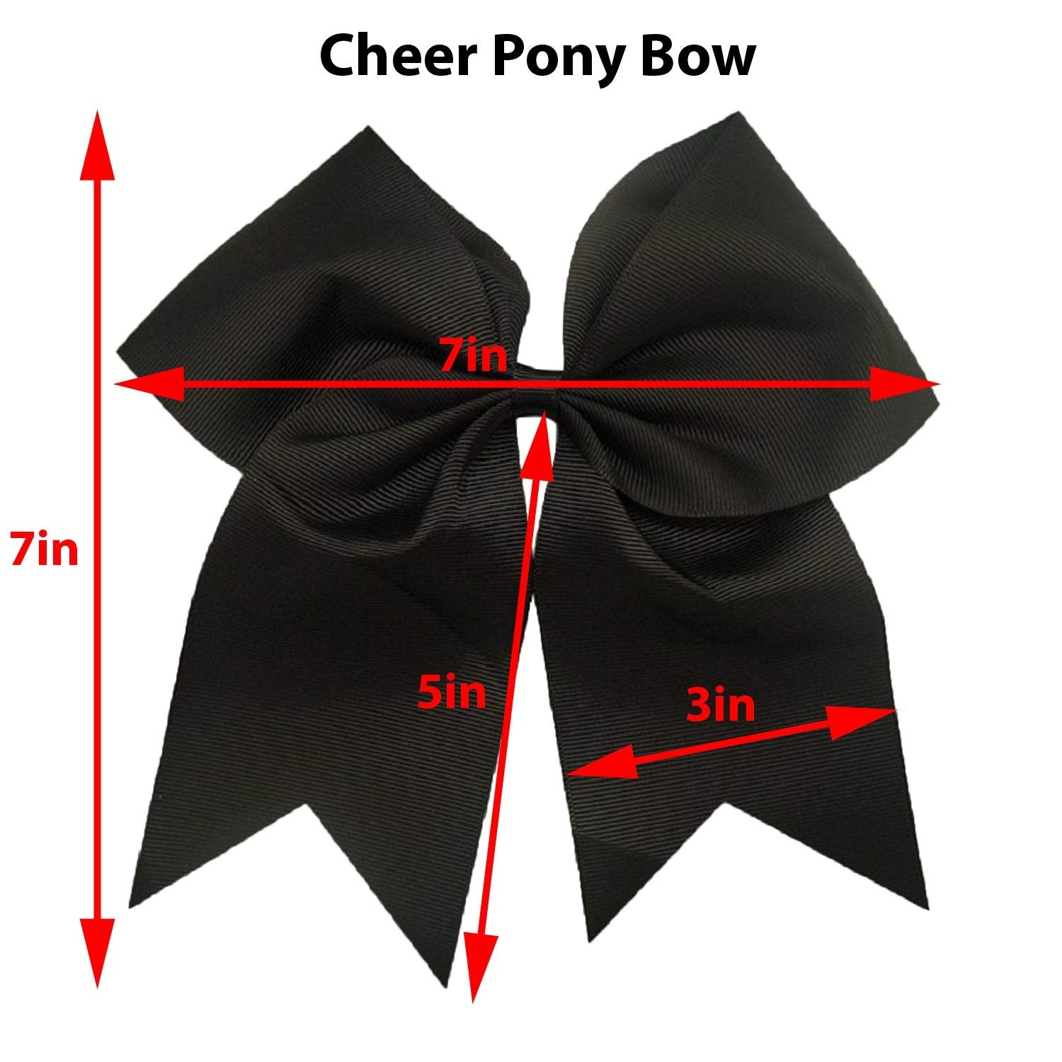 7 Jumbo Cheer Bow Big Hair Bows with Ponytail Holder Large Classic Accessories for Teens Women Girls Softball Cheerleader Sports Elastics Ties Handmade by Kenz Laurenz (10 pack 7 Cheer Bow Blue)