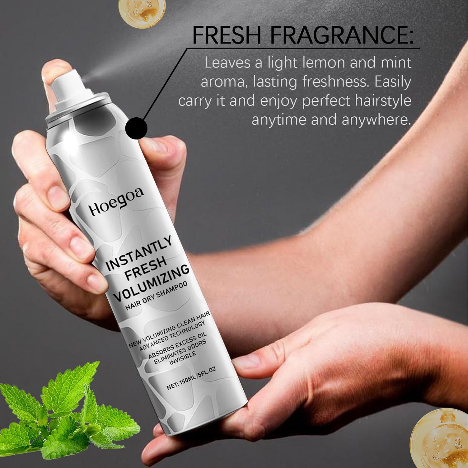 LOYOTICE Volumizing Dry Shampoo, Instantly Fresh Volumizing Hair Dry Shampoo, Dry Shampoos for Dark Hair, Refreshing And Non-Greasy Touch Activated Dry Shampoo(150ml)