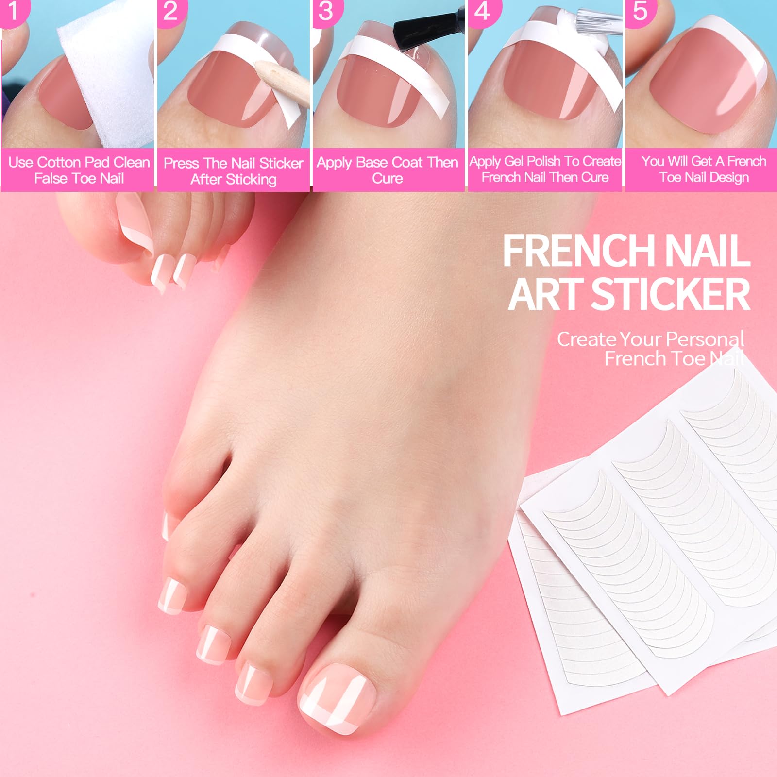 Teenitor 312pcs Clear Press On Nails Kit with Glitter, Acrylic Toe Nail Tips, Glue on Toenails for Women