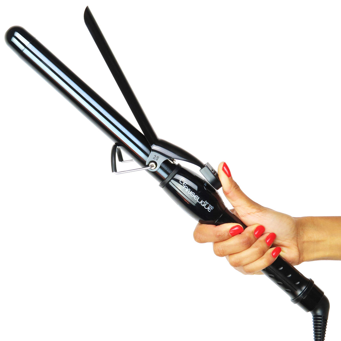 Le Angelique 1 inch Curling Iron with Clip - Professional 8 Extra Large Barrel for Big Long Hair | 1 25mm Wide Thick Ceramic Curler Wand | Adjustable Temperature | Dual Voltage