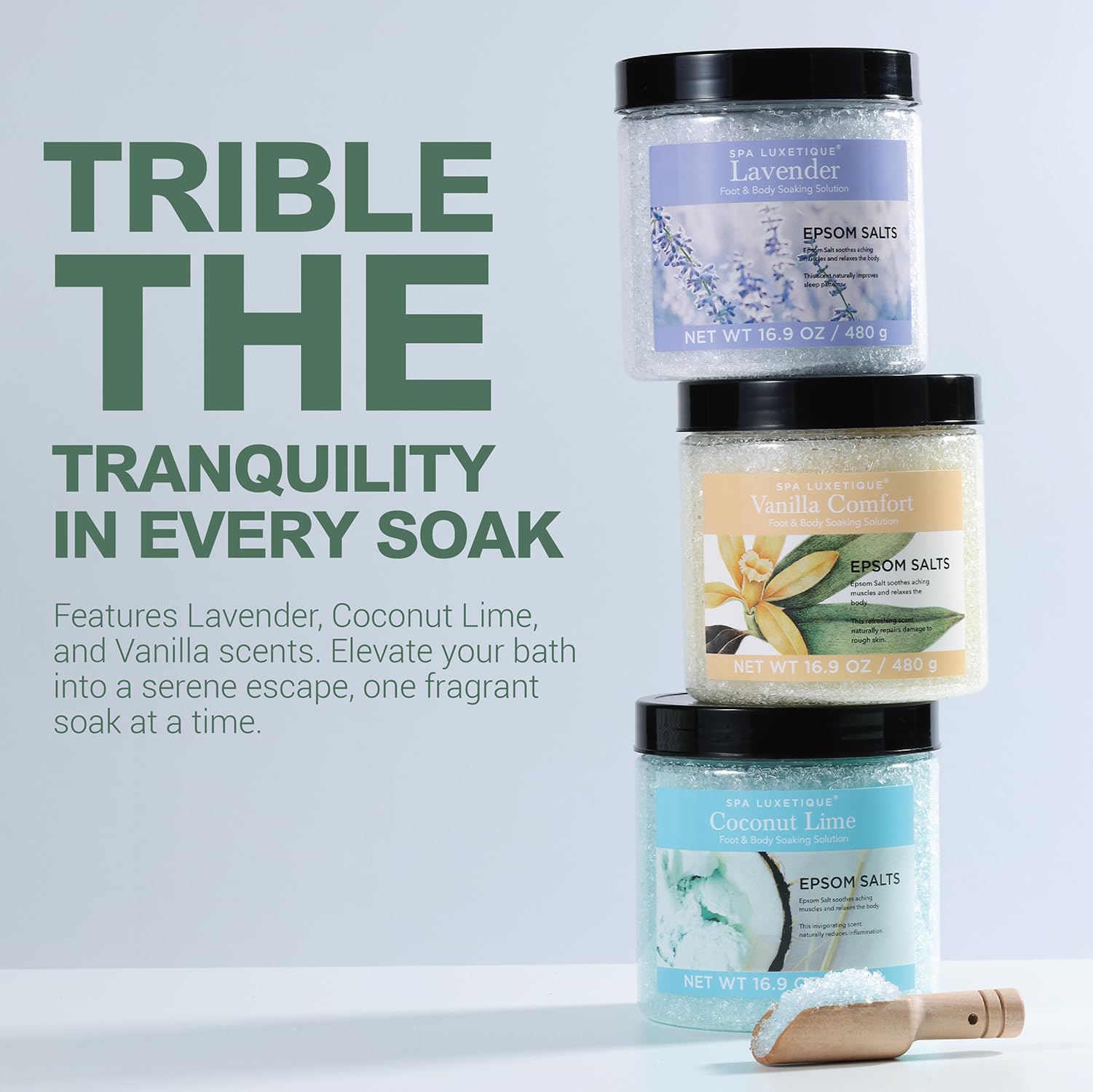 Bath Salts for Soaking, Spa Luxetique Epsom Salts Gifts Set for Women, 3.17lbs Bath Salts for Women, Epsom Salts for Soaking, Mother's Day Christmas Gifts for Woman Mom