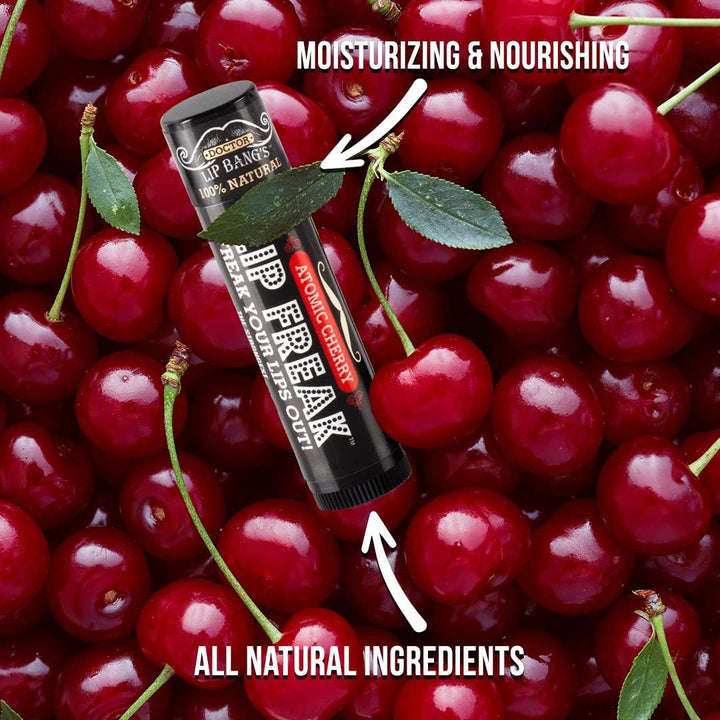Doctor Lip Bang's BUZZING Lip Balm | Lip Freak| 100% All Natural | Cruelty Free | Atomic Cherry