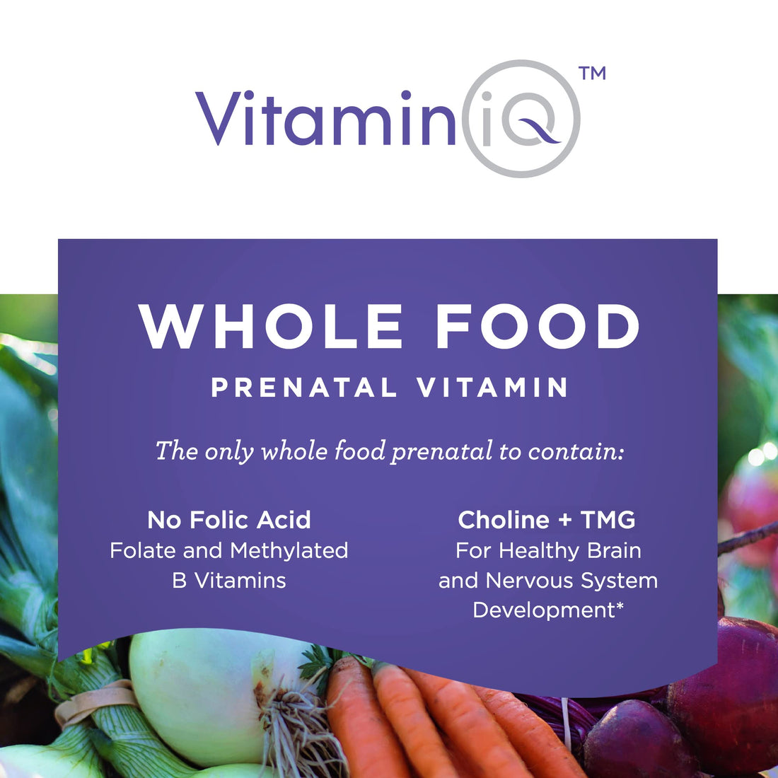 Whole Food Prenatal Vitamins (120 Capsules) Natural Support for Maternal and Fetal Health, Prenatal Multivitamin for Women with Choline, B Vitamins and More, Vegan, No Soy, Gluten or Dairy