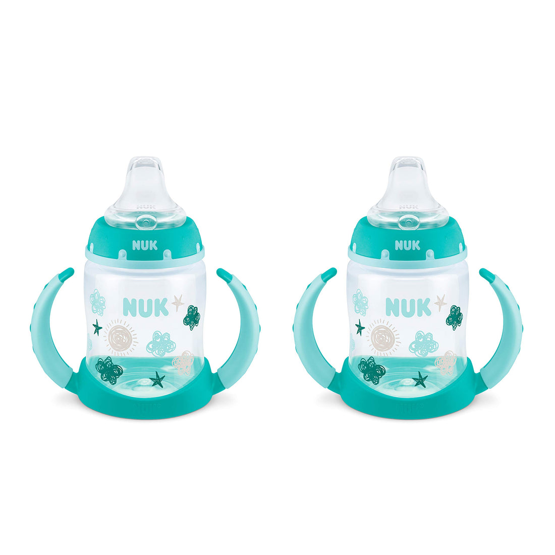 NUK Learner Cup, 5 Oz, 2-Pack, Clouds & Stars – BPA Free, Spill Proof Sippy Cup