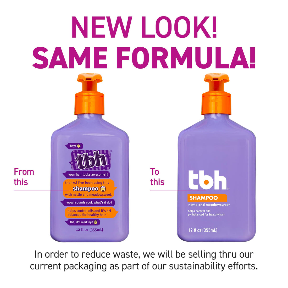 TBH Teen and Kids Shampoo and Conditioner Set - Shampoo and Conditioner for Oily Hair - Sulfate, Paraben Free - 12 oz (2 Pack)