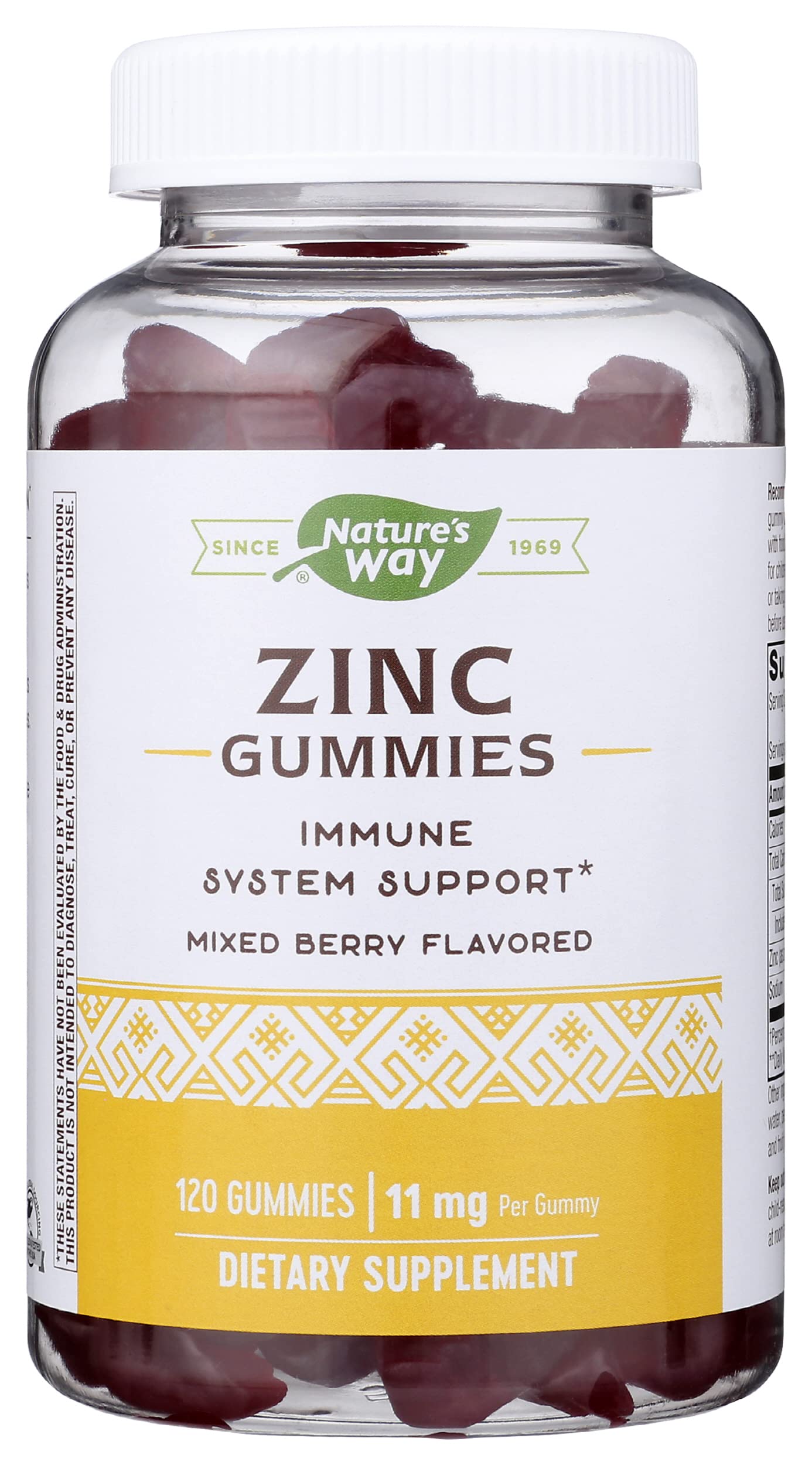 Nature's Way Zinc Gummies, Cruelty Free, Environmentally Friendly, 120 Gummies (Pack of 1)