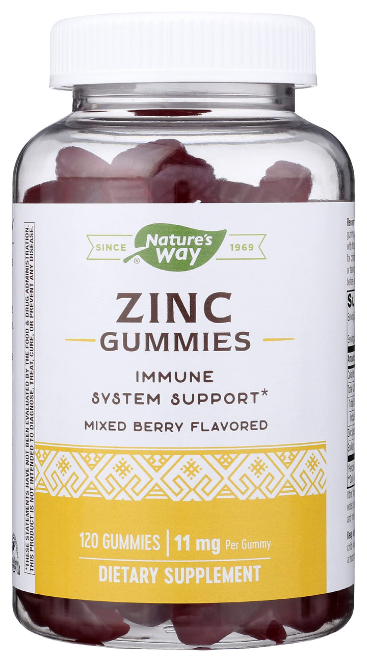 Nature's Way Zinc Gummies, Cruelty Free, Environmentally Friendly, 120 Gummies (Pack of 1)