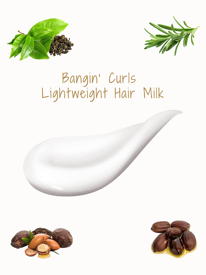 NeoCurly Hair Milk Leave In Conditioner Refresher Frizz Control Lotion Cream Moisturizer with Avocado,Jojoba & Argan Oils,Natural Hydrating Revitalizing Lightweight Detangler, Light Natural Scent 6.7