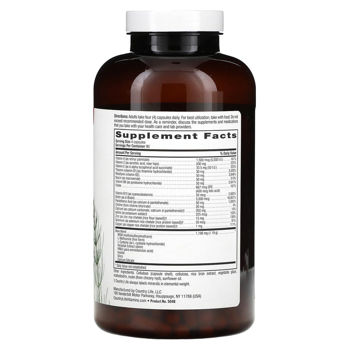 Country Life Maxi-Hair Plus 5000 mcg Biotin, 360 Capsules, Certified Gluten Free, Certified Vegetarian