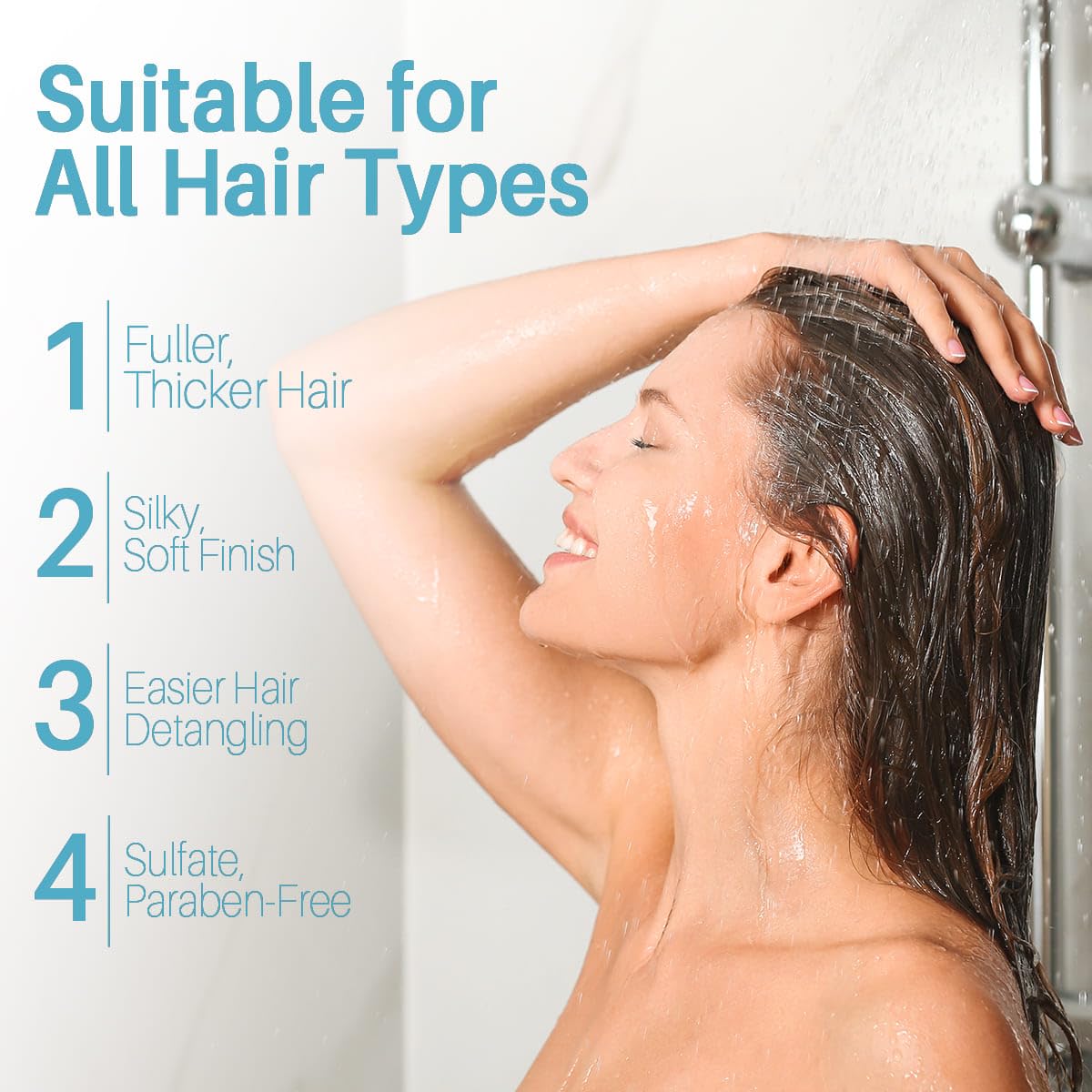 Amino Acid Shampoo and Conditioner Set for All Hair Types | Nourishing Amino Acid Hair Shampoo with Vitamin E & Jojoba Oil for Frizz Control & Shine Moisturizing Amino Acid Conditioner - 16 fl oz each