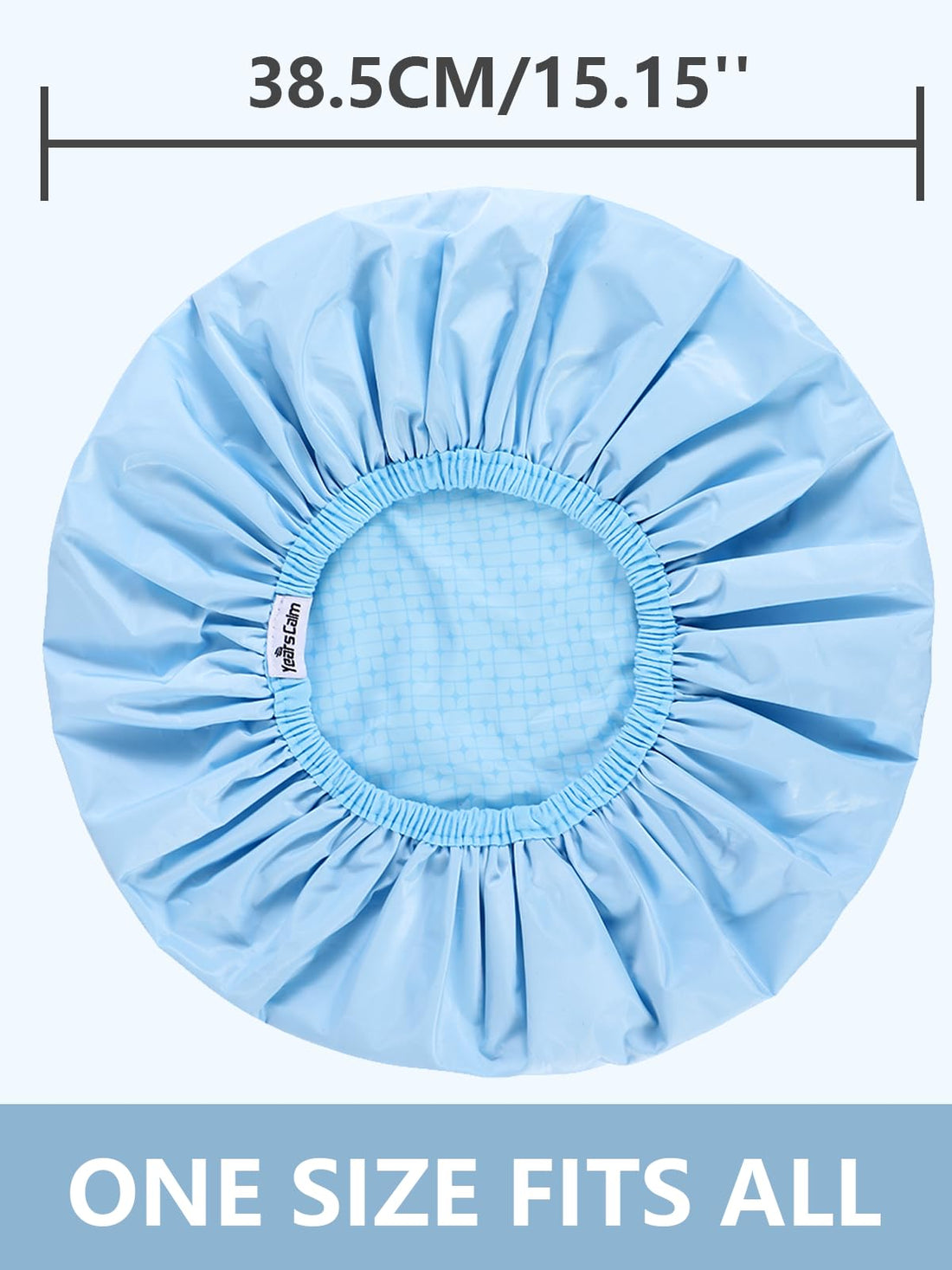 Years calm Shower Caps For Women Reusable Waterproof,Pattern And Solid Color Dual-Layer Design For Dual-Layer Usable,Protects Hair In Shower, Spa, Cooking, Clean & Travel (Blue, Extra Large)