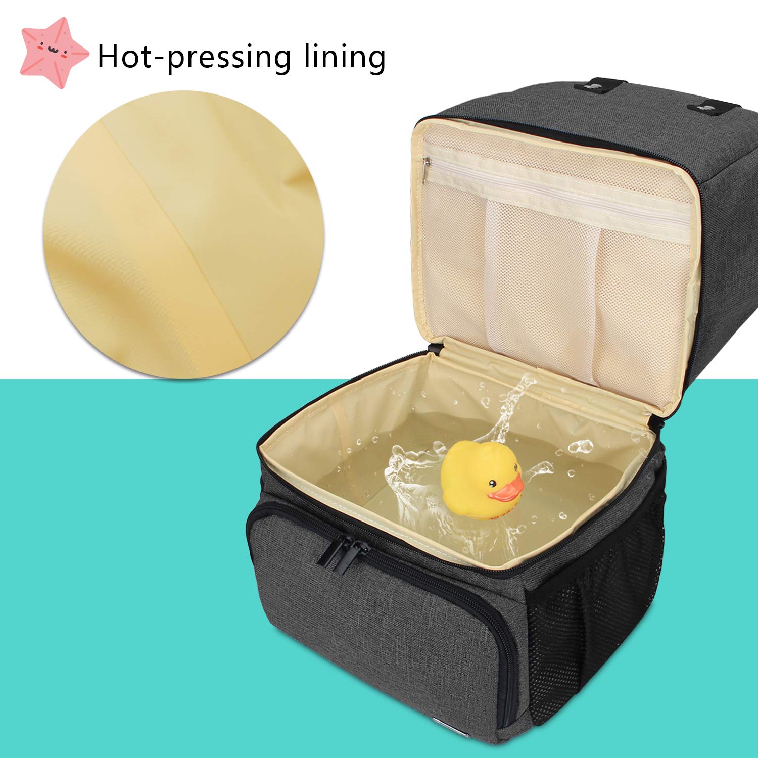 LUXJA Breast Pump Bag with 2 Compartments for Breast Pump and Cooler Bag, Breast Pumping Bag with 2 Options for Wearing (Fits Most Major Breast Pump), Black