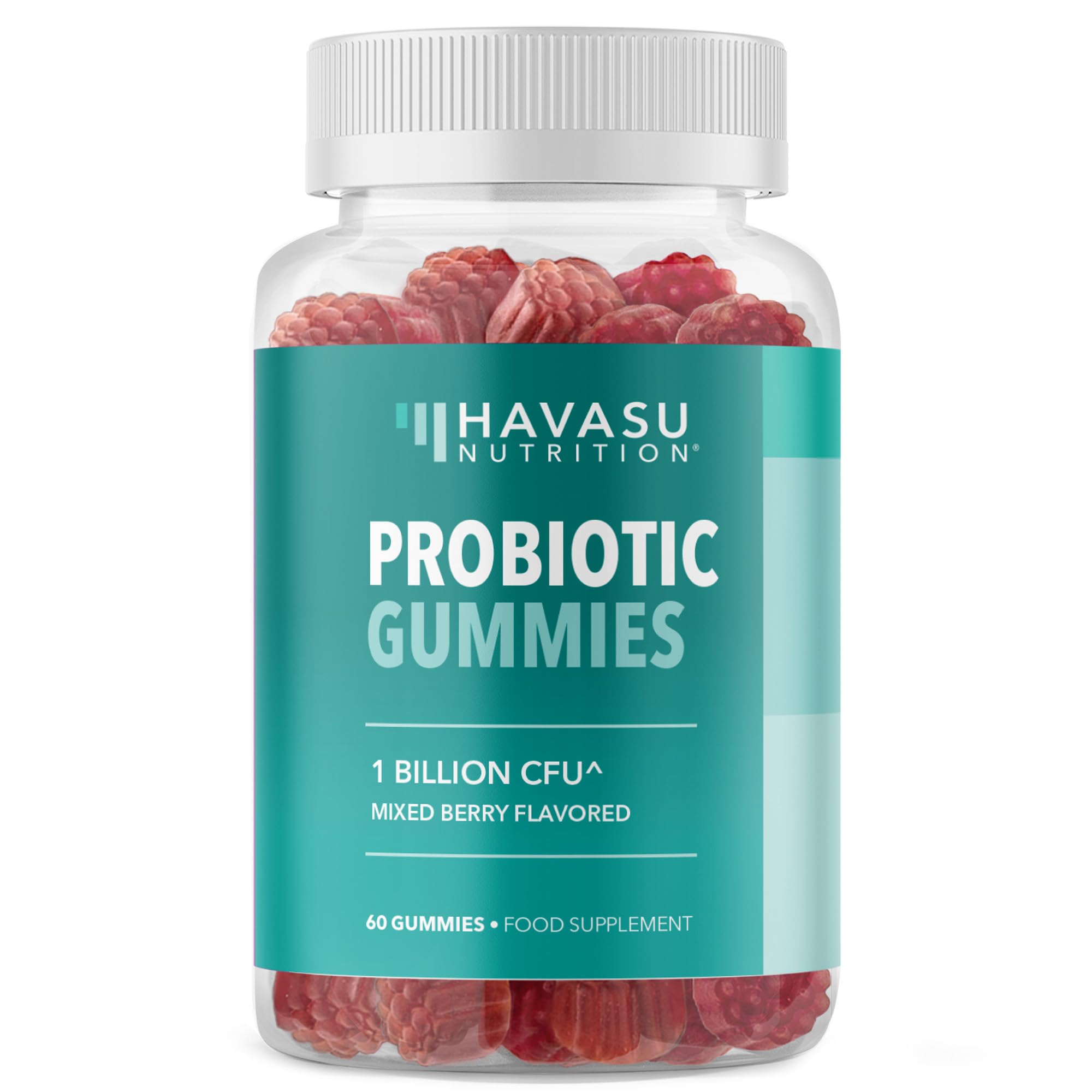Probiotic Gummies for Digestive Support and Gut Health - 1 Billion CFU Bacillus Coagulans - 60 Count - Shelf Stable, Non-GMO, Gluten-Free, and Vegetarian - 2 Month Supply, Mixed Berry Flavor