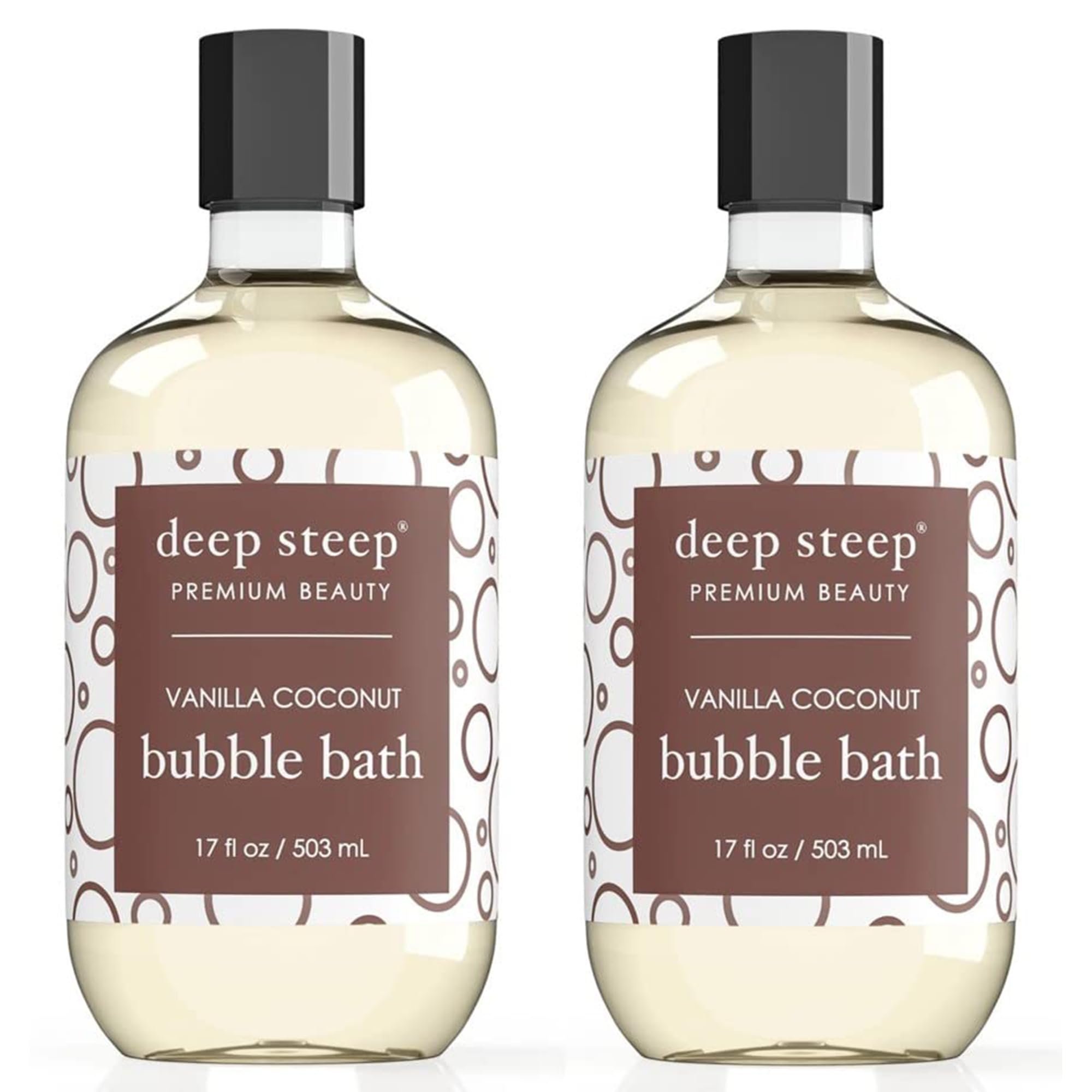 Vanilla Coconut: Deep Steep Bubble Bath, 17 Ounce (Pack Of 2) (Vanilla Coconut)
