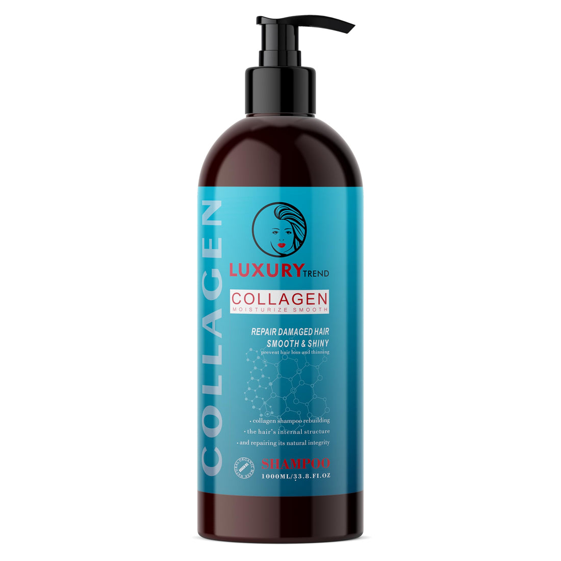 LUXURY TREND Women's Collagen Shampoo, for Hair Thickening & Growth, 33.8 oz