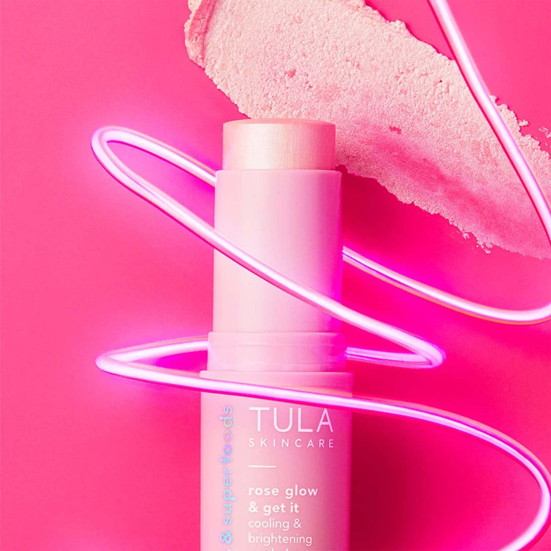 TULA Probiotic Skin Care Rose Glow & Get It Cooling & Brightening Eye Balm | Dark Circle Under Eye Treatment, Instantly Hydrate and Brighten Undereye Area, Perfect to Use On-the-go | 0.35 oz