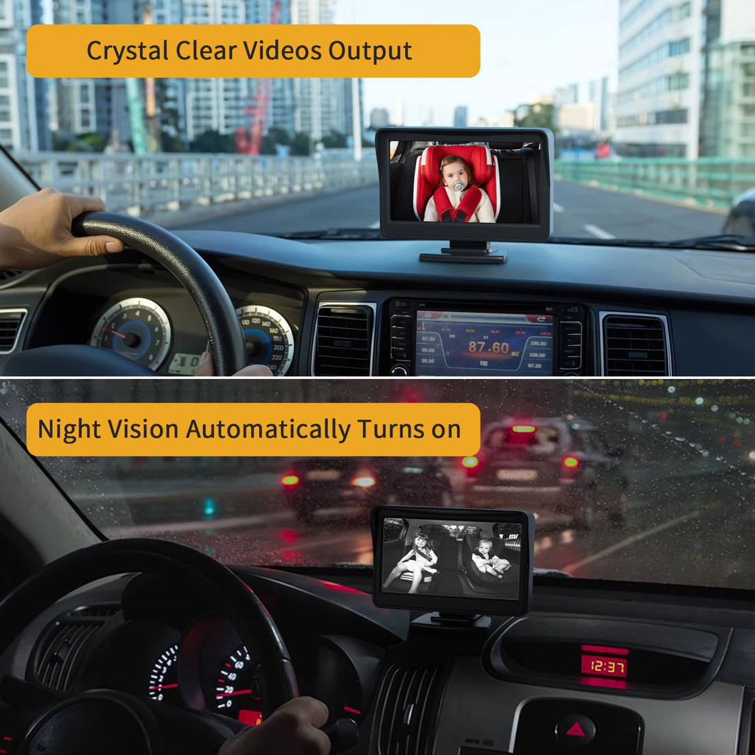 Itomoro Baby Car Mirror, View Infant in Rear Facing Seat with Wide Crystal Clear View,Camera Aimed at Baby-Easily to Observe The Baby's Every Move