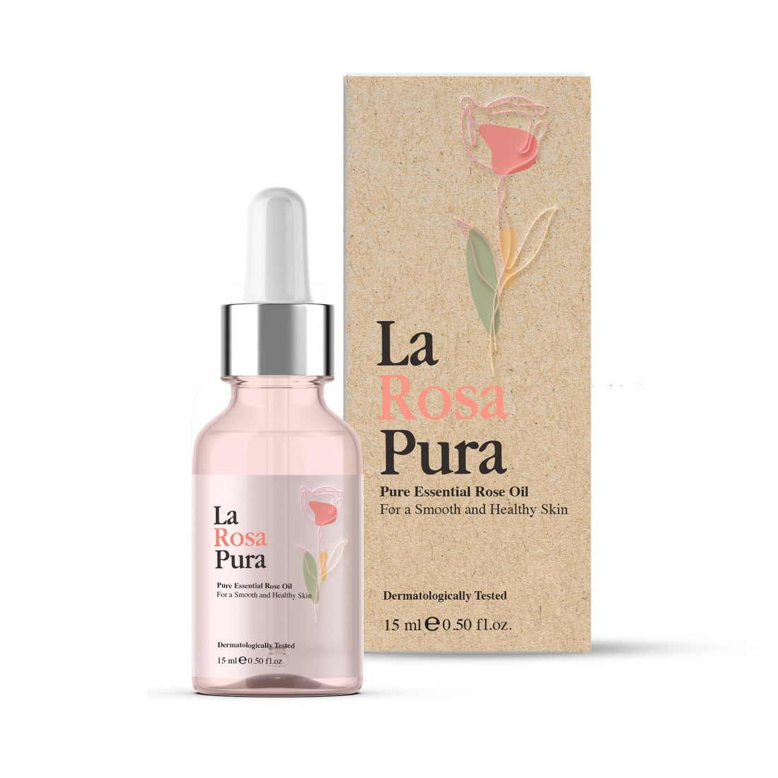 La Rosa Pura Pure Essential Rose Oil – 100% Organic, Anti-Aging for Face & Body – Reduces Fine Lines & Wrinkles, Natural Aromatherapy, 1oz