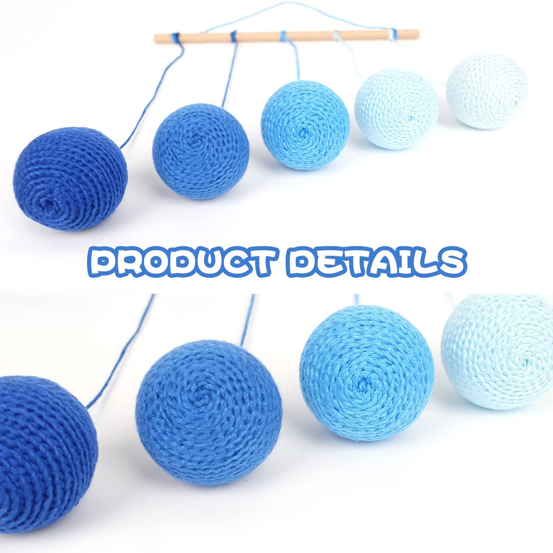 LEADER JOY Montessori Munari Mobile Visual Mobiles Black White Felt Handmade Shape and Color Recognition