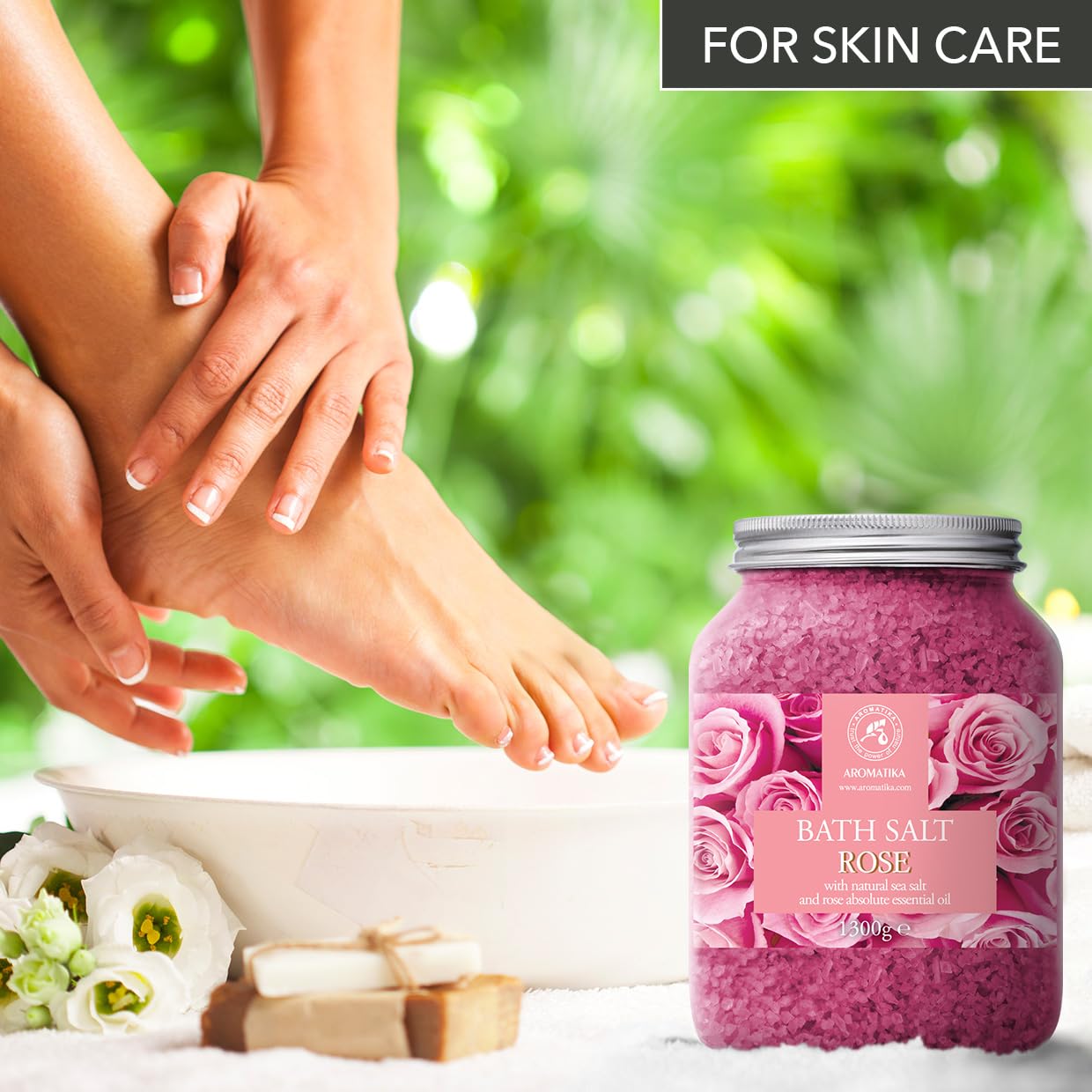 Rose Bath Salts - Set 2x46 Oz - Natural Rosewood Oil & Rose Extract - Best for Relaxing - Beauty - Bathing - Body Care - Wellness - Relax - Aromatherapy - Spa