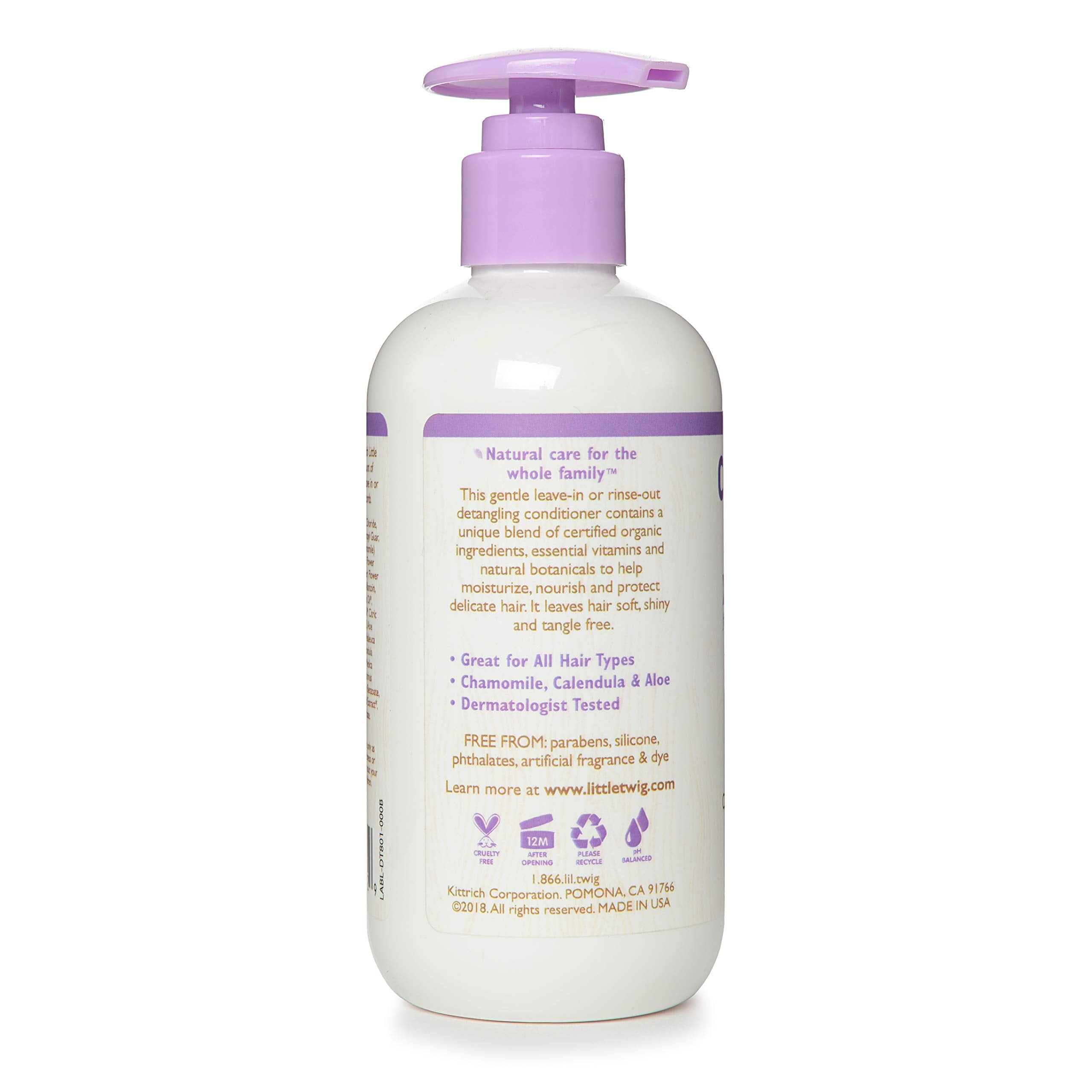 Little Twig All Natural, Hypoallergenic Conditioning Detangler with an Organic Blend of Lavender, Lemon, and Tea Tree Oils, Calming Lavender Scent, 8.5 Fluid Oz