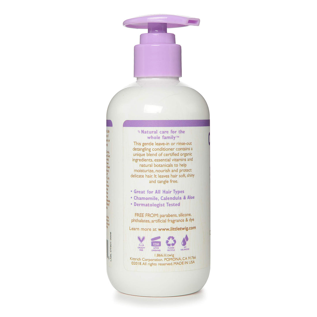 Little Twig All Natural, Hypoallergenic Conditioning Detangler with an Organic Blend of Lavender, Lemon, and Tea Tree Oils, Calming Lavender Scent, 8.5 Fluid Oz