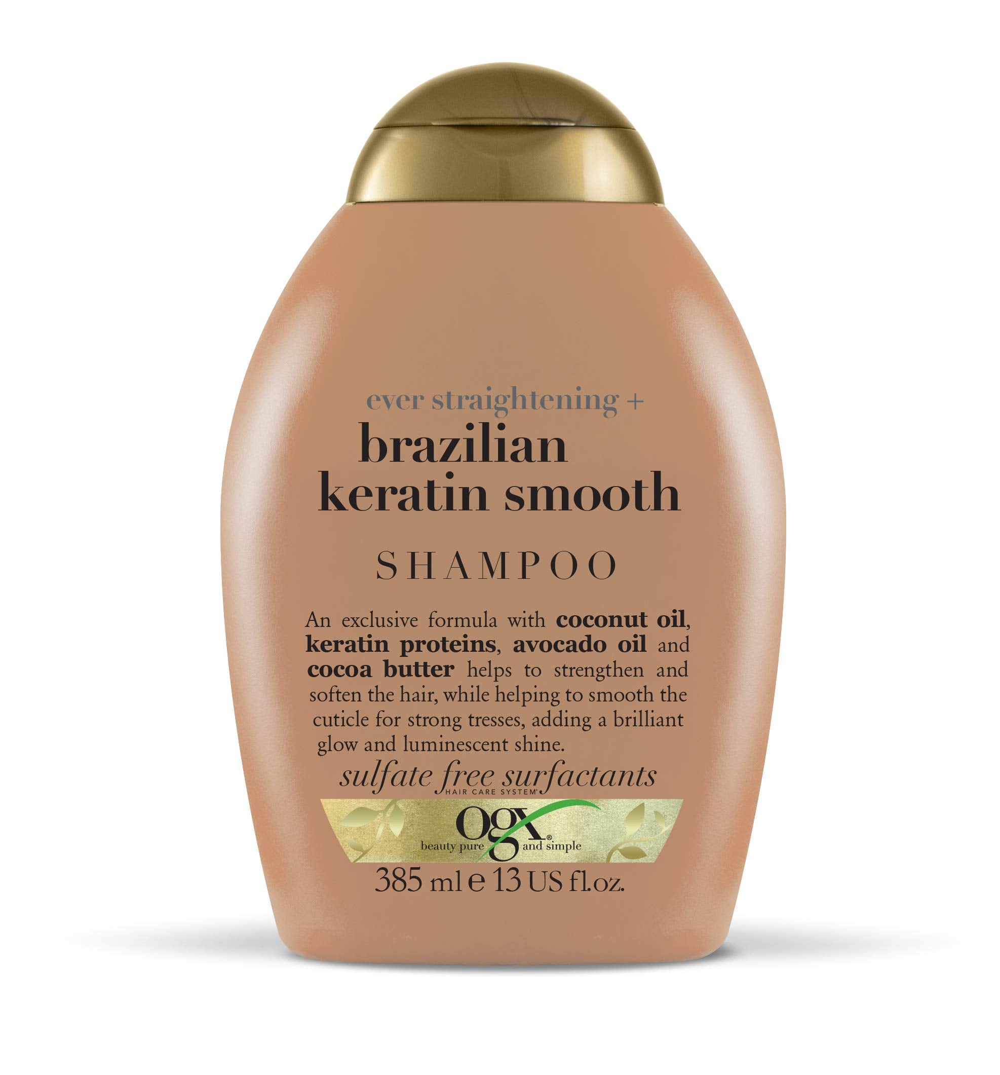 OGX Ever-straightening + Brazillian Keratin Therapy Shampoo and Conditioner 13 Oz, 2 Bottle Set