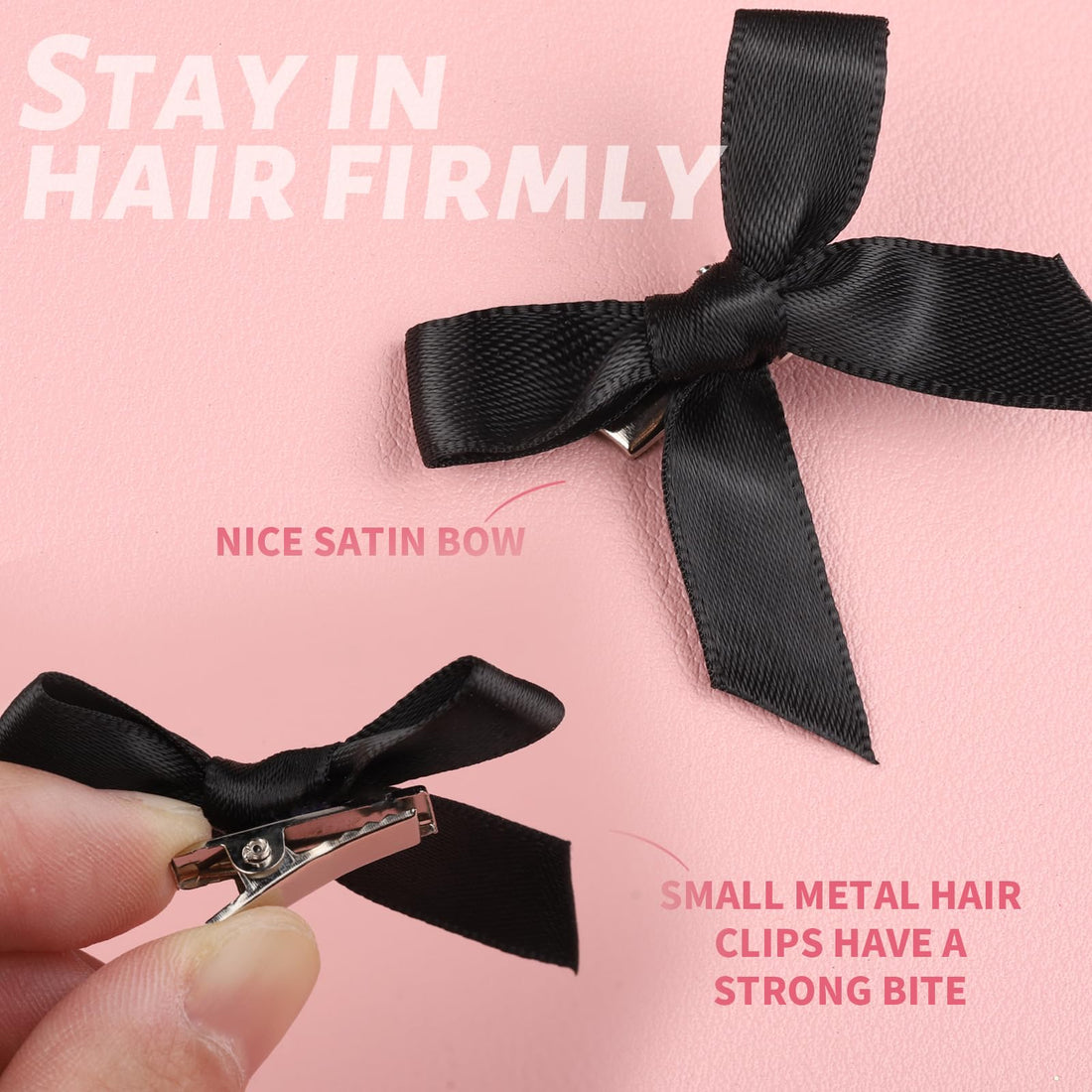 Teenitor 30pcs Hair Bow Pink Bow, Pink Black White Bows for Hair Small Hair Bows Mini Hair Bows For Women, Hair Bow Clips Cute Black White Bow Hair Accessories for Girls