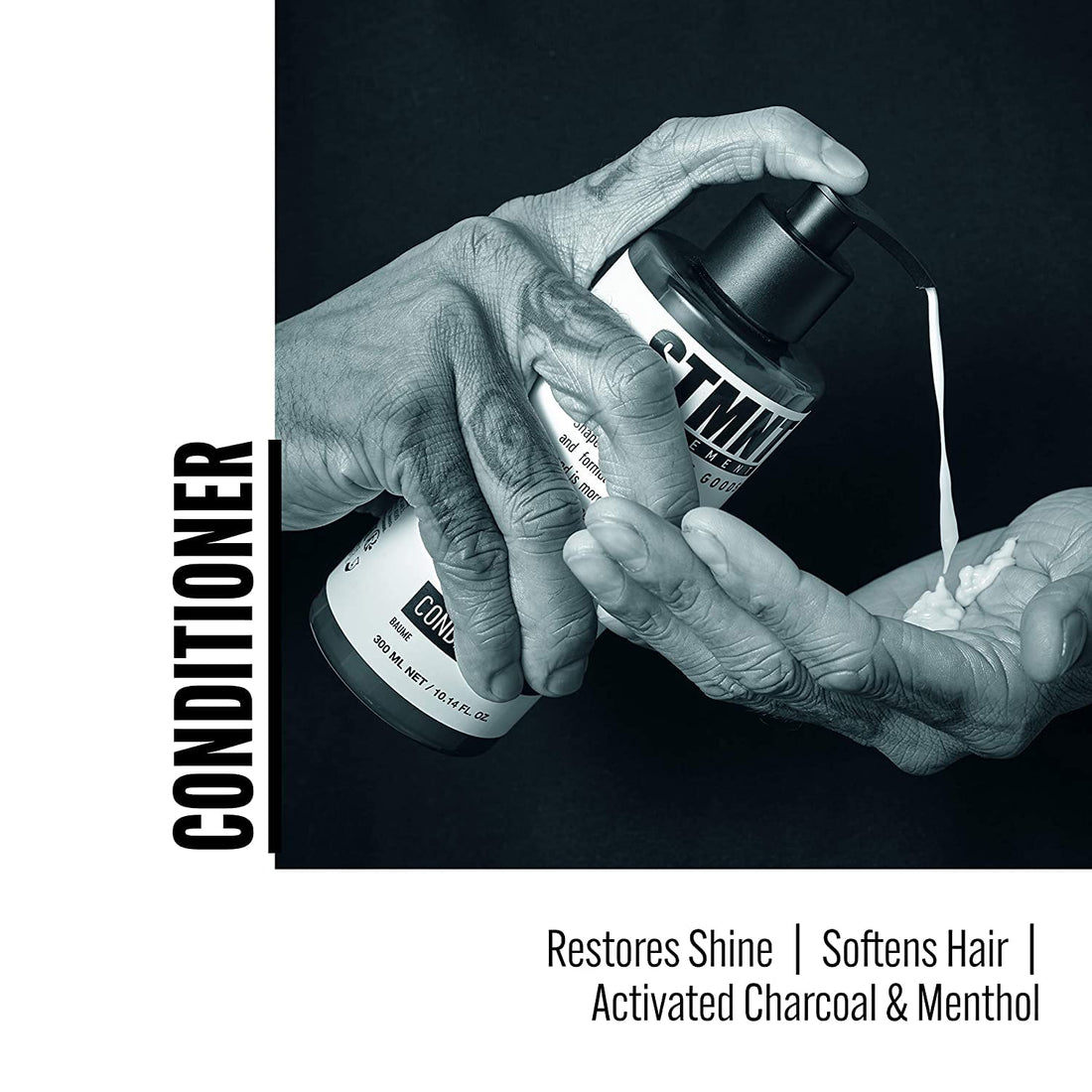 STMNT Grooming Goods Conditioner, 22.8 oz | Softens Hair | Restores Shine | Moisturizing Formula w/ Activated Charcoal & Menthol | All Hair Types