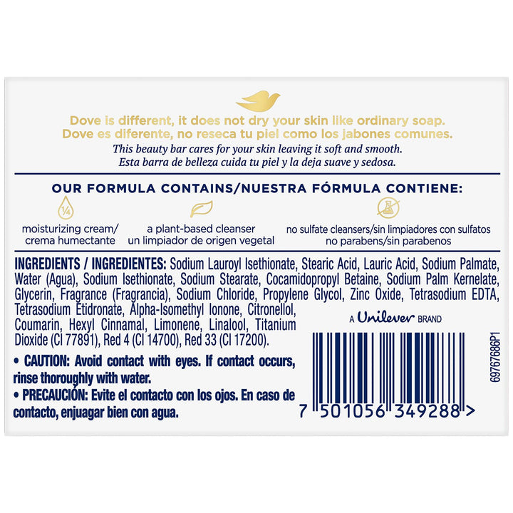 Dove Soap, Pink Beauty Bar 4-Pack – 3-in-1 Moisturizing Face, Body & Hand Soap, 4.75 Oz Ea