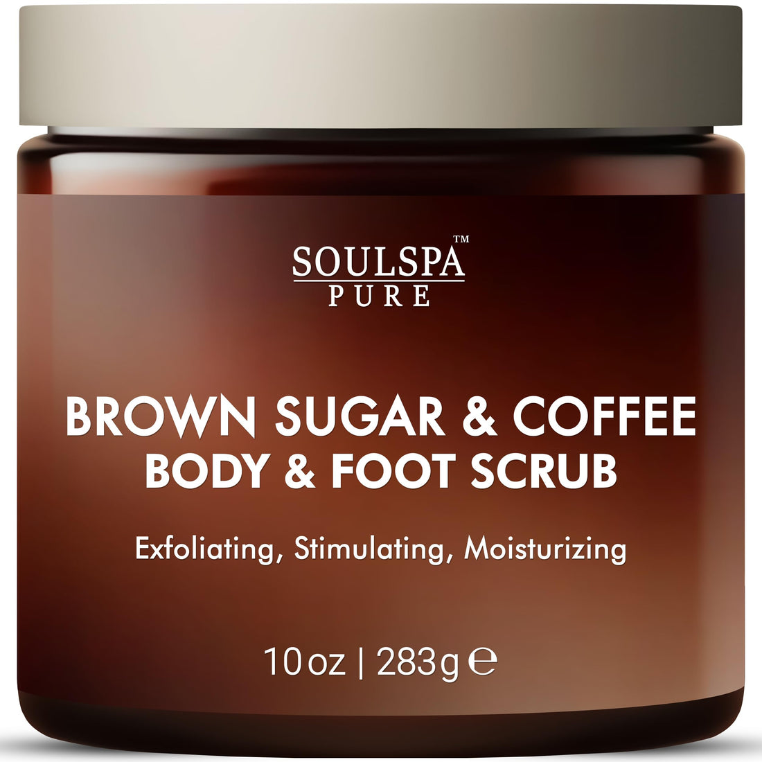 Brown Sugar and Coffee Foot & Body Scrub - Energizing Brown Sugar & Moisturizing Coffee Scrub Body Exfoliator for All Skin Types - Hydrating Exfoliating Spa Treatment - 10 oz