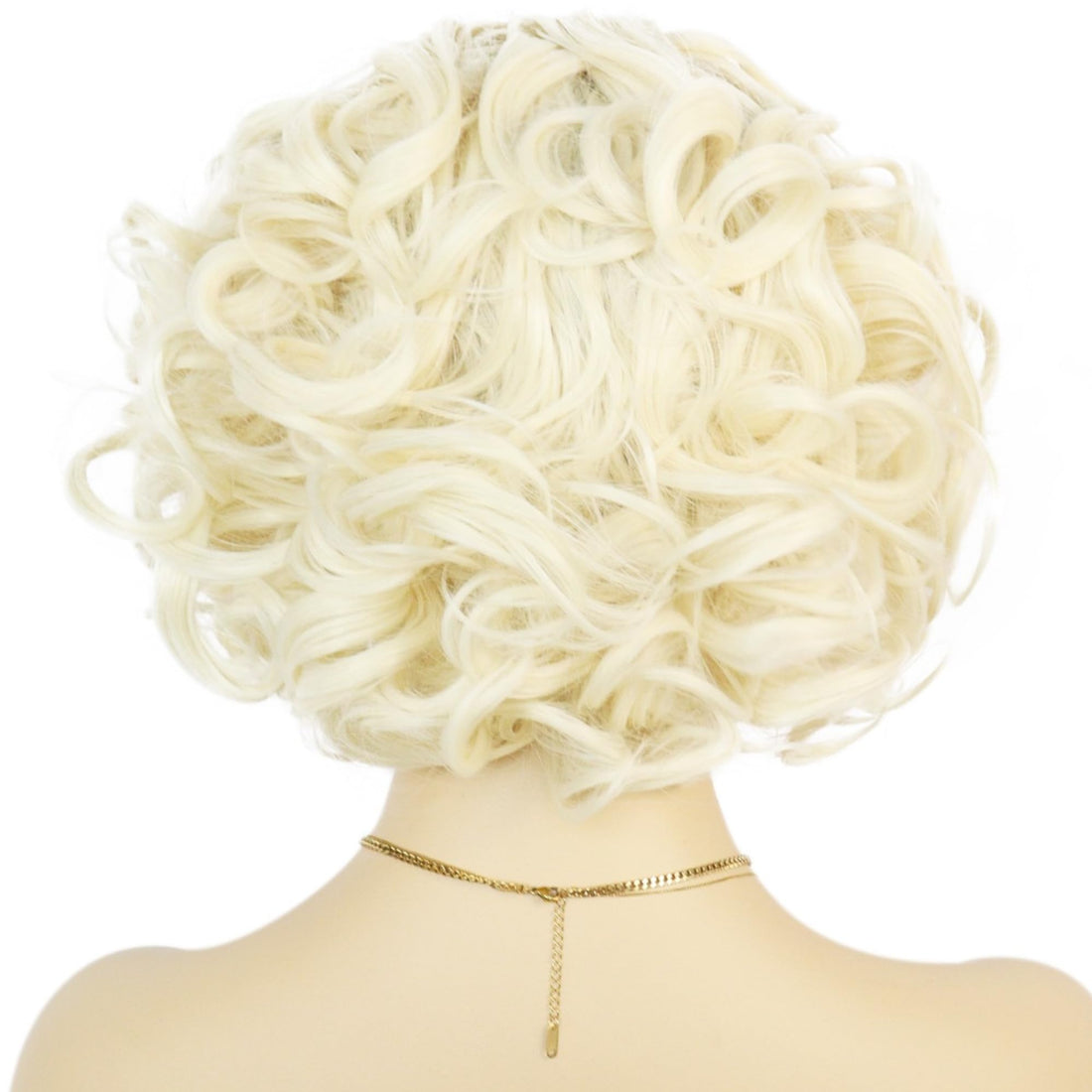 Anogol Hair Cap+Blonde Lace Front Wig Short Bob Curly Synthetic Hair Wigs For White Women Layered Hairstyles Platinum Blonde Lace Front Wig 613 Blonde Wig Synthetic Lace Front Wig Heat Resistant