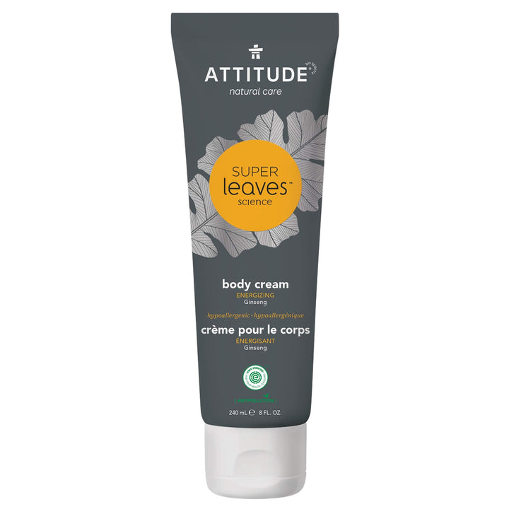 Attitude Men Natural Body Cream, Energizing 8.1 Oz (Pack of 1)
