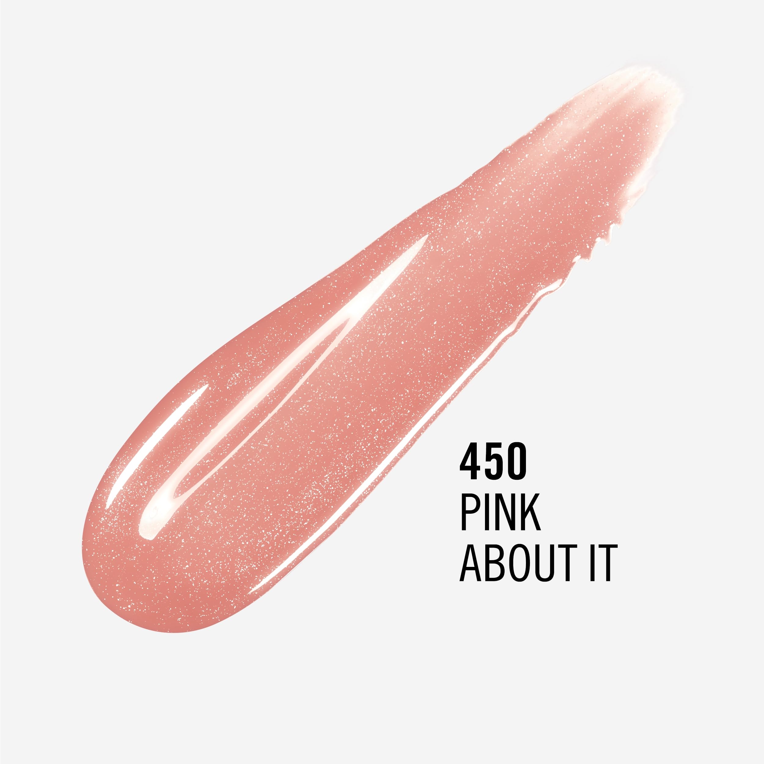 Rimmel London Stay Glossy, 450 Pink About It, Lip Gloss, Non-Sticky, Color and Shine, Up To 6-Hour Wear, Precise Applicator, 0.18oz