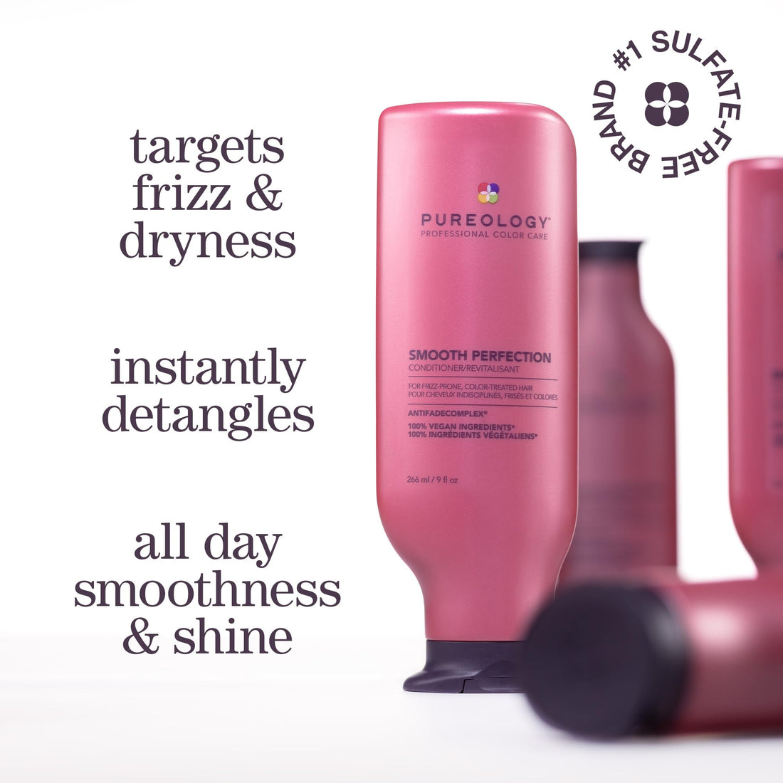 Pureology Smooth Perfection Conditioner | For Frizzy, Color-Treated Hair | Detangles & Controls Frizz | Sulfate-Free | Vegan | Updated Packaging | 9 Fl. Oz. |