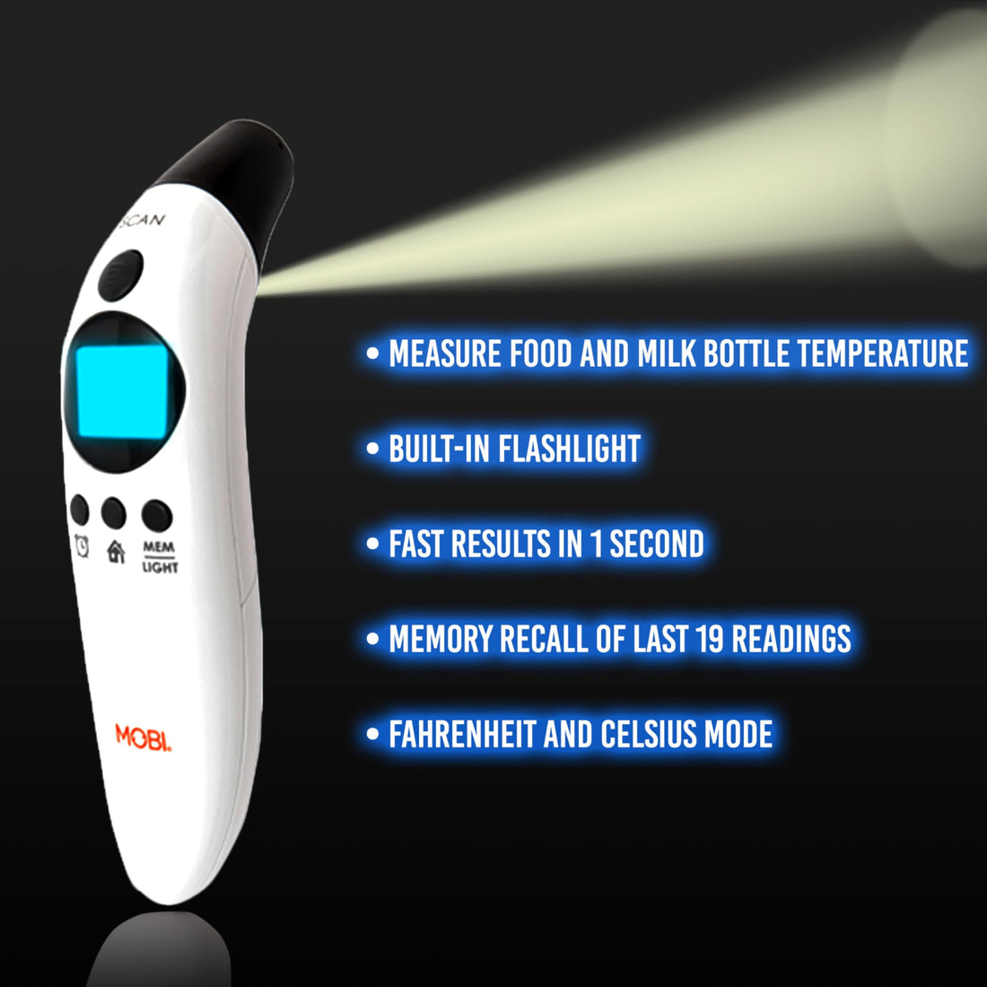 MOBI Dual Scan Prime Digital Thermometer with Auto Shutdown, 0.25 Pound