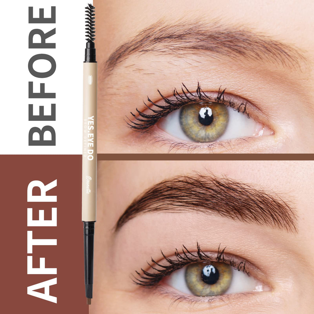 Grey Eyebrow Pencil for Older Women Soft, Retractable Gray Eyebrow Pencil with Spoolie, Ultra Fine Brow Pencil for Gray Hair with hair like strokes, Long-lastin, Waterproof, Grey, YES.EYE DO