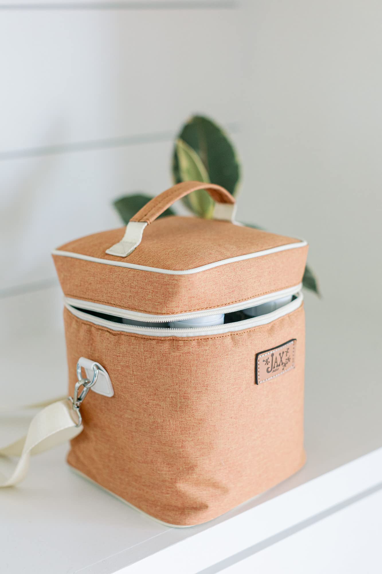 Jax 2020 Breastmilk Cooler Bag - Insulated Container for 6 Tall Bottles Storage Bags - Baby Bottle Bag Caddy Keeps Milk or Formula Cold - Adjustable Shoulder Strap, Handle, Mesh Pocket for Ice Pack