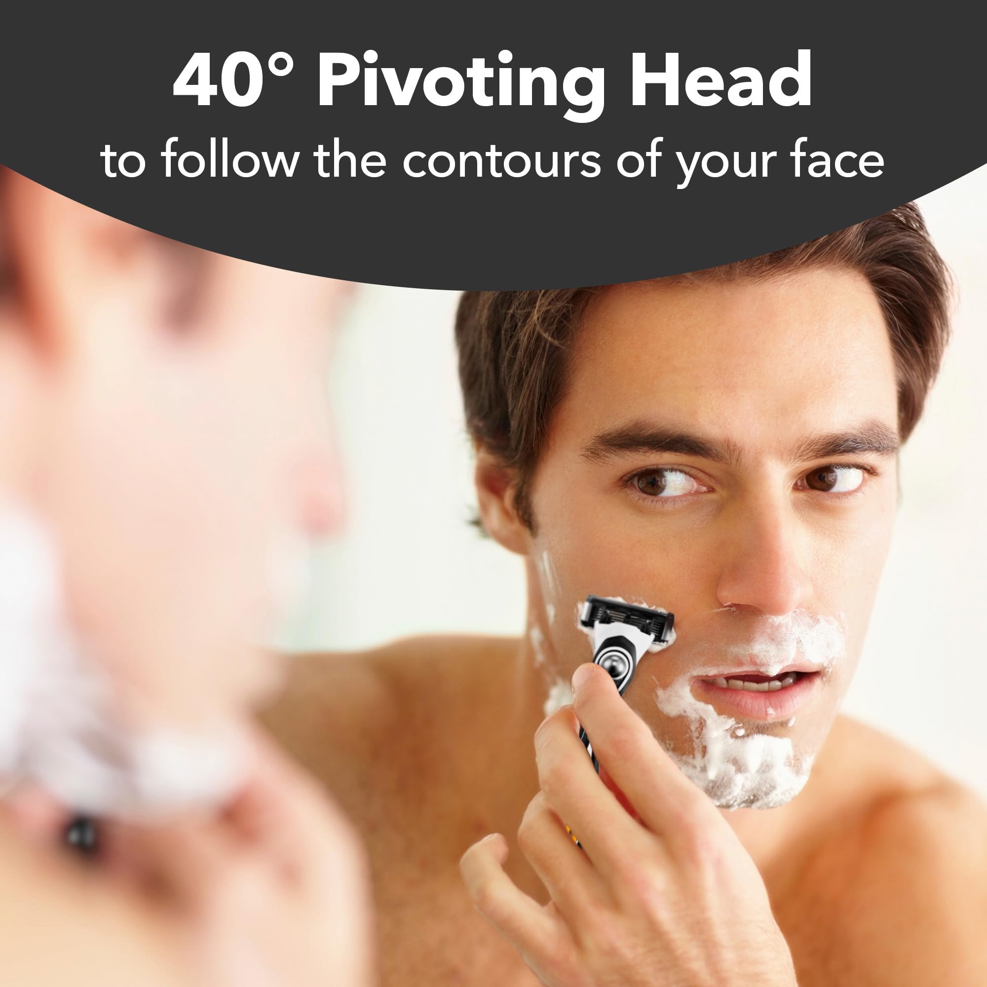 BIC Hybrid 5 Flex Refillable Men's Razor Kit, Handle and Nano-Tech Titanium 5-Blade Refills - Box of 1+2