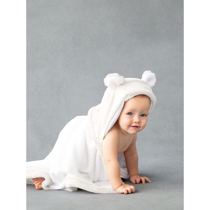 Little Giraffe Luxe Baby Towel with Ears, 24 x 41, Cream