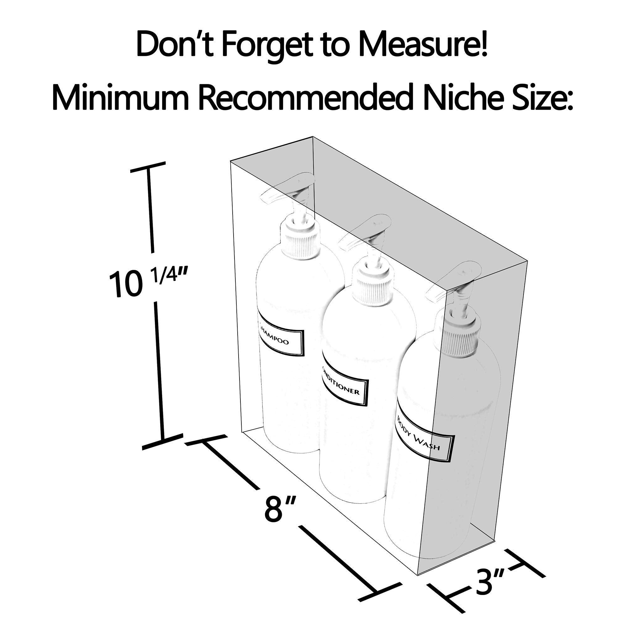 Artanis Home Silkscreened Empty Shower Bottle Set for Shampoo, Conditioner, and Body Wash, Cosmo/Bullet 16 oz 3-Pack, White (White Pumps)