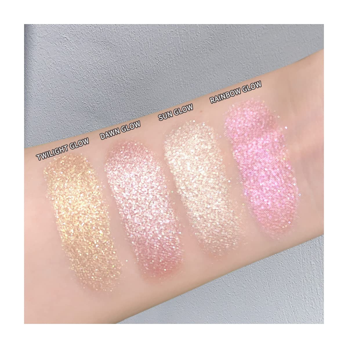 ELESSY Highlighter Makeup Palette Face Highlighter Palette Glitter Illuminator Highlighter Palette Shimmer Highlighter Powder Kit Highlight Makeup Palette -SUN GLOW