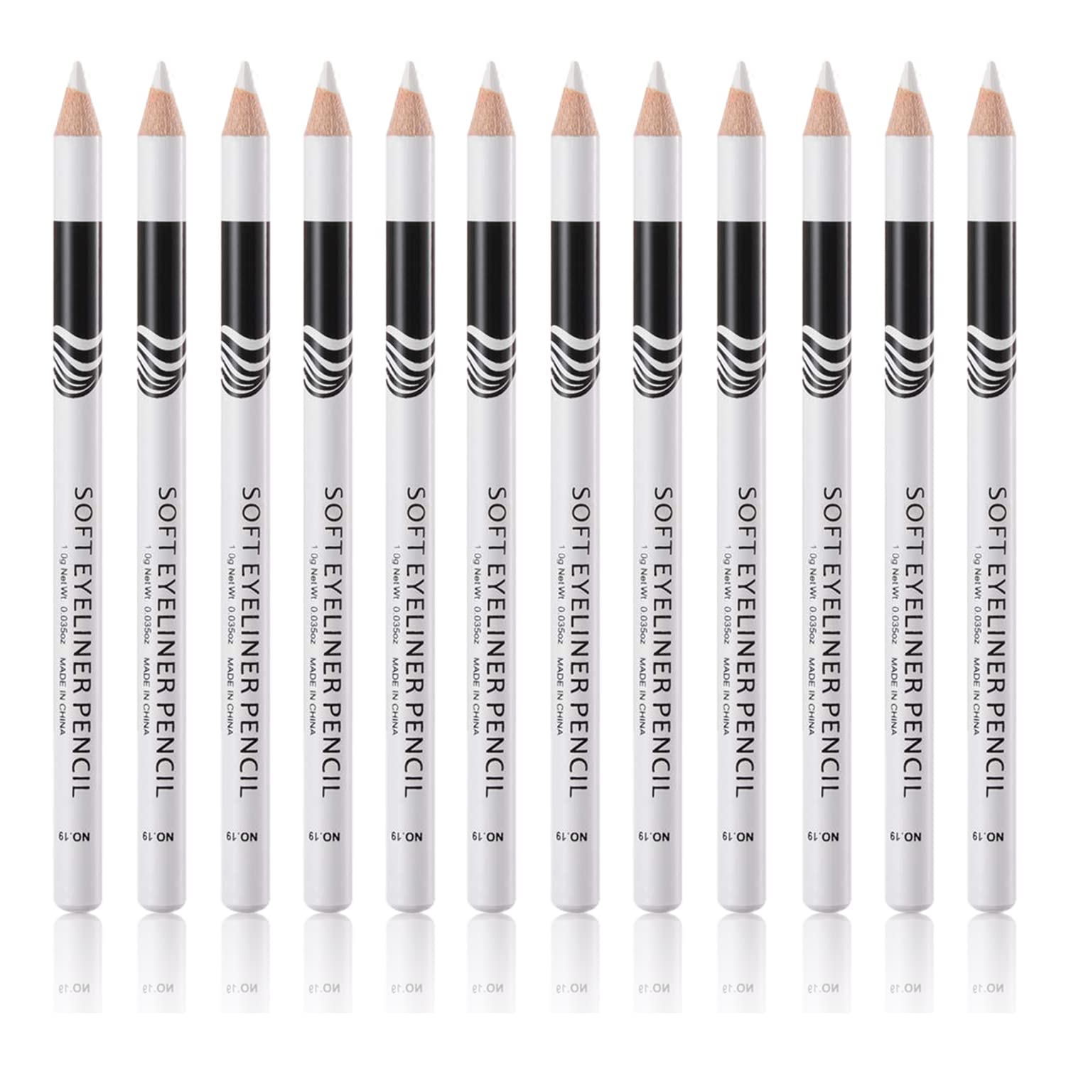 Go Ho 12 PCS White Eyebrow Eyeliner Pencils,White Eyeshadow Makeup Pen,Sweatproof Eye Highlighter Makeup Pencil,Long-lasting Nice Color Eye Brow Gel Pen,Brow Tint Sticks(White)