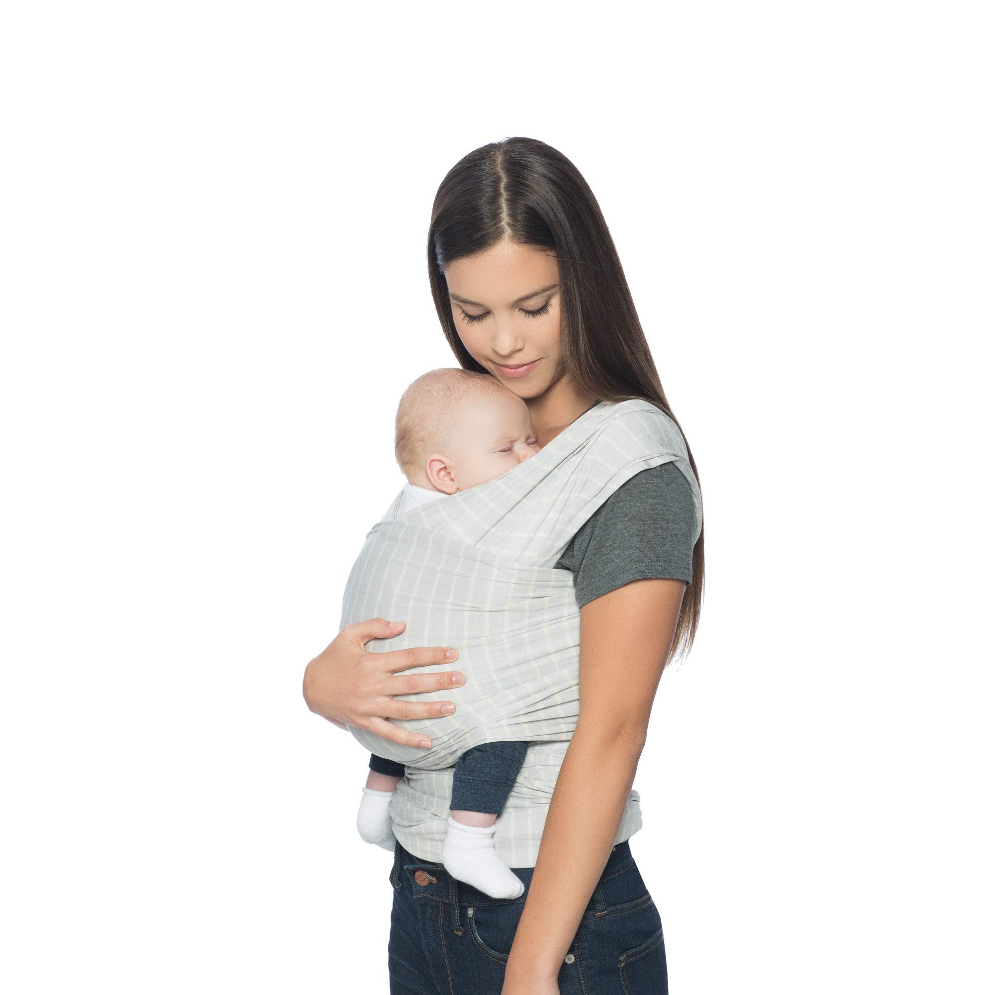 Ergobaby Aura Baby Carrier Wrap for Newborn to Toddler (8-25 Pounds), Grey Stripes, One Size (Pack of 1)