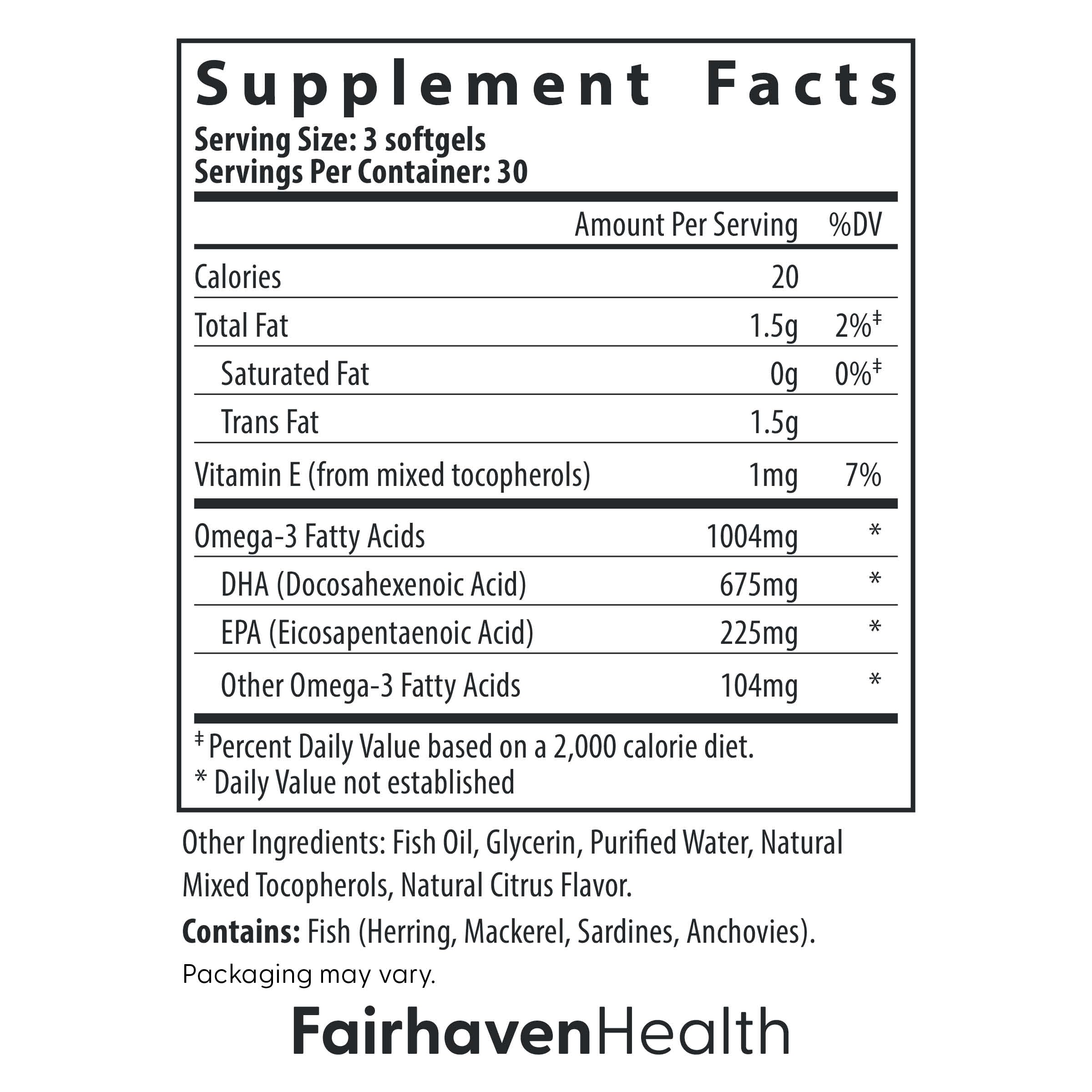 Fairhaven Health Peapod Prenatal DHA Supplements | Premium Icelandic Fish Oil Supplement for Healthy Pregnancy | EPA DHA Omega 3 Supplement for Brain, Eye, Heart Development | Citrus | 90 Softgels
