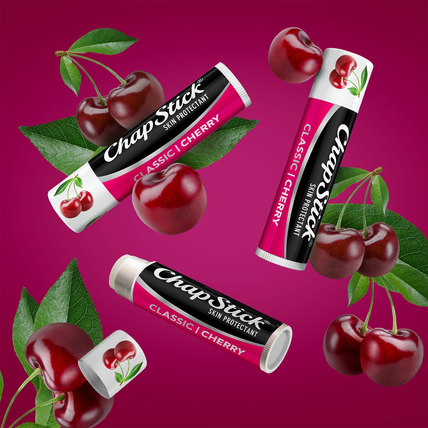 Chapstick Classic Lip Balm Spf 4, Cherry, 0.15-Ounce Sticks (Pack Of 24)
