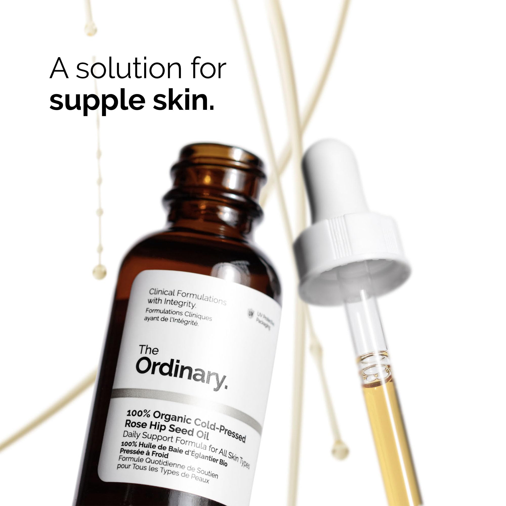 The Ordinary 100% Organic Cold-Pressed Rose Hip Seed Oil, Addresses Signs of Aging by Improving the Appearance of Uneven Skin Tone, Supporting Skin Elasticity, 1 Fl Oz