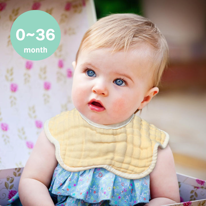 Baby Bibs Muslin Drool Teething Bibs Adjustable for Unisex Boys Girls Muslin Cotton Absorbent Soft Breathable Newborn